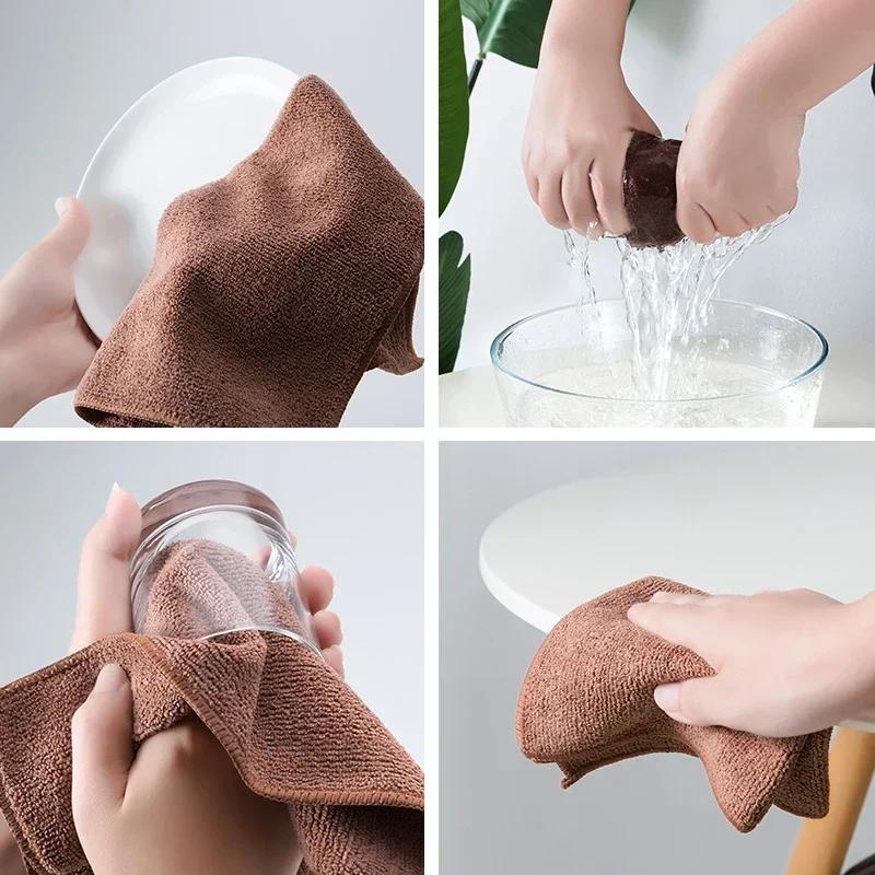 5/10Pcs Kitchen Towel Ultra-fine Fiber Cleaning Cloth Absorbent Soft and Stain-removing Cloth Car Cleaning Cloth Kitchen Rags