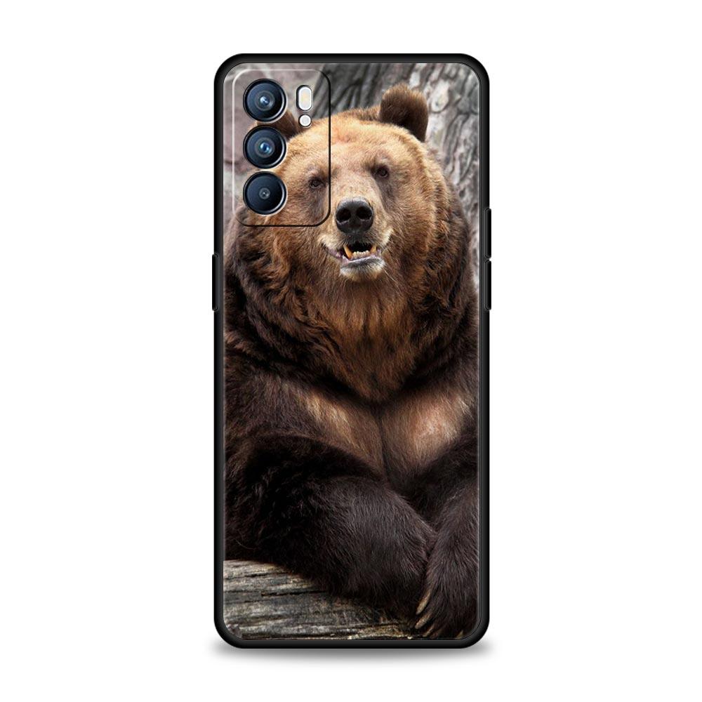 Funny Just Relax Brown Bear Phone Case For Oppo Find X5 A54 A53 A52 A9 2020 A15 A95 A76 A74 A12 Reno7 SE Reno6 Pro Plus 5G Cover