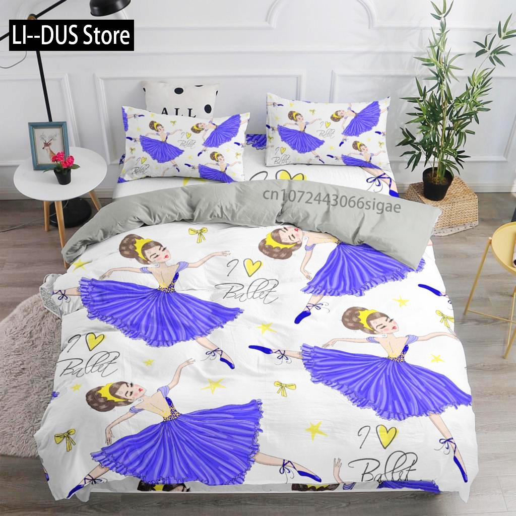 Пододеяльник с изображением танцующей девочки-балерины, комплект постельного белья с изображением милой принцессы для девочек, пододеяльник для детей, малышей