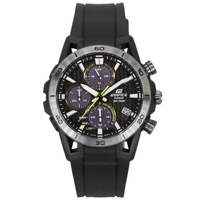 Мужские часы Edifice Sospensione Analog Chronograph с ремешком из смолы и серым циферблатом Solar EQS-960PB-1AV 100M