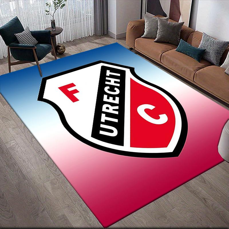 FC Utrecht Flannel Pattern Square Carpet,Area Rug,Carpet Rug for Living Room Bedroom Sofa Playroom Decor,Non-slip Floor Mat