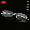KLASSNUM Plus Reading Glasses Men Rimless Alloy Frame Luxury Presbyopic Glasses Magnifing Presbyopia Clear Glasses +1.0 1.5 4.0