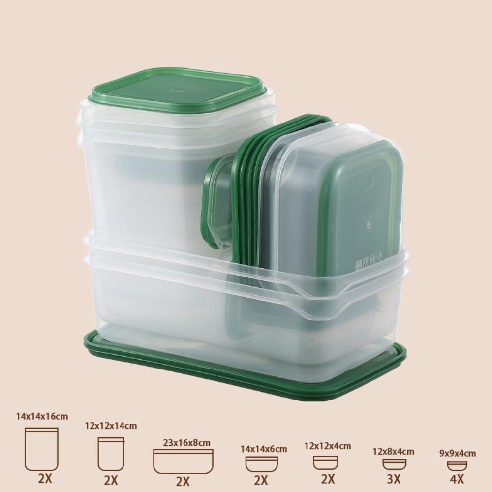 17Pcs/Set Stackable Fresh Keeping Box Plastic with Lid Food Storage Box Reusable Sealed Meal Prep Container Grain