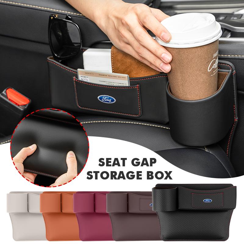 Leather Car Seat Gap Water Cup Holder Box Storage Bag For Ford Escape Ecosport Fusion Explorer Expedition Taurus