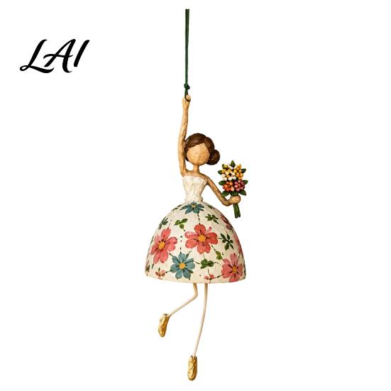 Outdoor Garden Decoration Dancing Lady Hanging Ornament for Home Decor Elegant Art Sculpture Creative Gift Dancers Pendant Indoor Window Porch