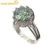 SACEGEMS GRA Certified D Color 3-5ct Moissanite Ring 925 Sterling Silver Plated with 18k White Gold Rings for Women Fine Jewelry