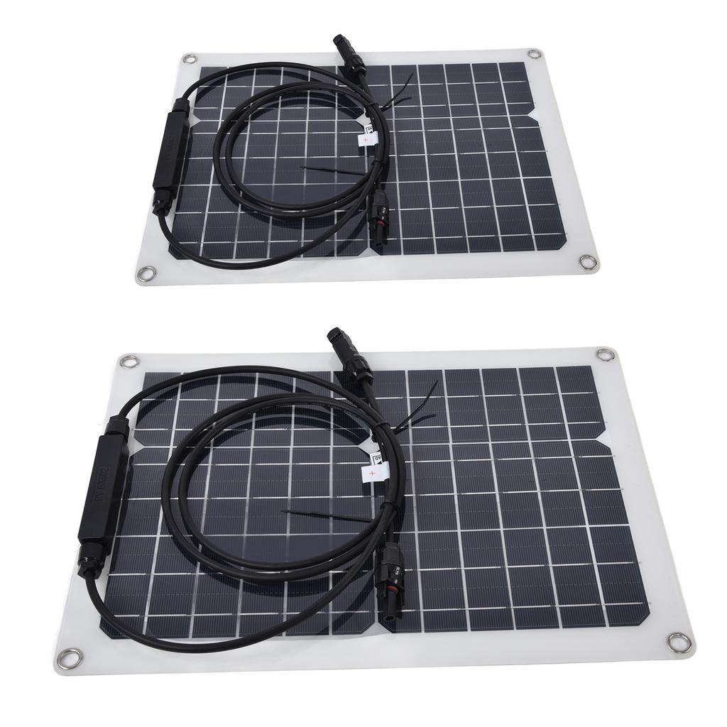 2 Pcs Solar Panels Kit 15W Portable Monocrystalline Solar Panel Charger for Outdoor Boat Caravan RV