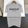 Luxury Brand MARITHE Letter Print Woman New T Shirt Men Tops Summer Short Sleeve Fashion T-shirt 100% Cotton Mans Tshirt