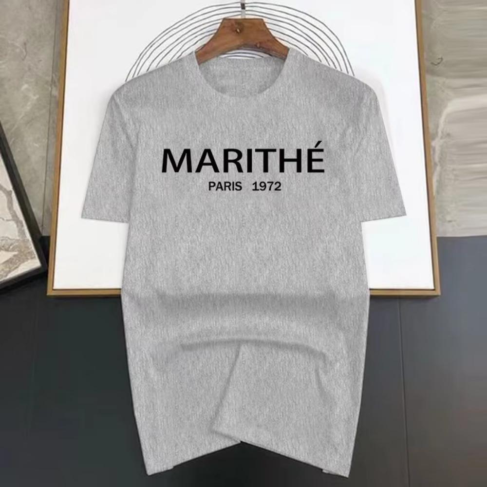 Luxury Brand MARITHE Letter Print Woman New T Shirt Men Tops Summer Short Sleeve Fashion T-shirt 100% Cotton Mans Tshirt