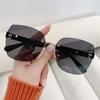 Ladies Eyeglasses Vintage Women Shades Frameless Sun Glasses Rimless Sunglasses Gradient Sunglasses
