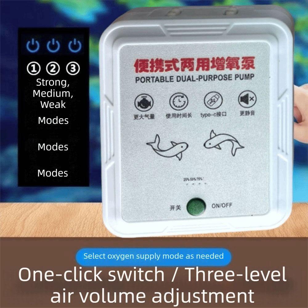 Low Noise Portable Oxygen Pump Four/Double Hole Fish Tank Aerator Aquarium Fish