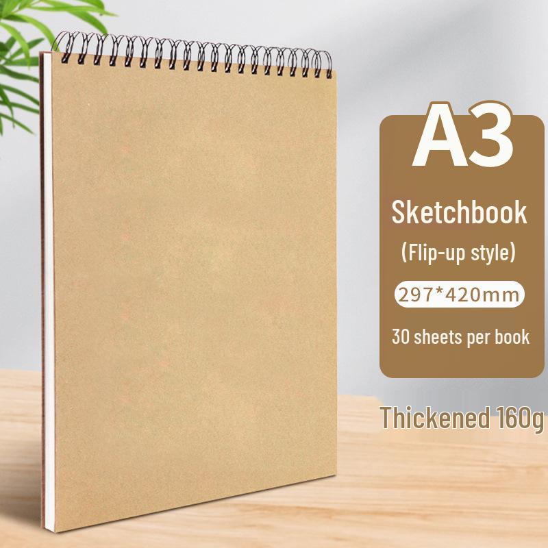 A4 Hardcover Spiral Sketchbook for Art Students & Children, A3/A4/8K Drawing Pad