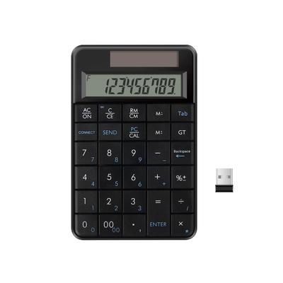 MCSaite 2-in-1 Wireless Calculator & Numeric Keypad with USB Receiver, 29 Keys, Compact Solar-Powered Calculator, 10-Digit Multi-Function Number Pad,
