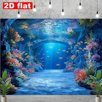 2D Красочный Рифовый Морской Фон для Аквариума, Декорация на День Рождения Животных