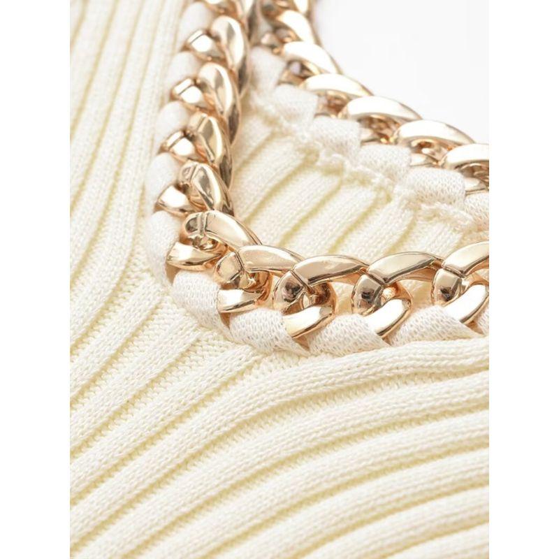 Kaslead New Arrival Women's Clothing Fashion Style Fashion All-Match Casual Metal Knitting Sling Tops 4192017