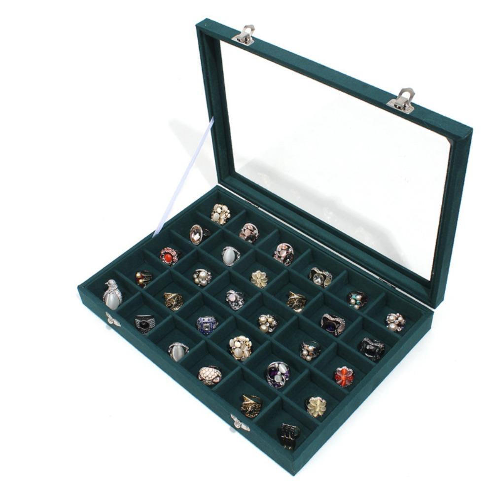 Кольца Бархатная шкатулка для украшений Серьги Витрина для украшений Однотонный лоток для хранения украшений Подарок
