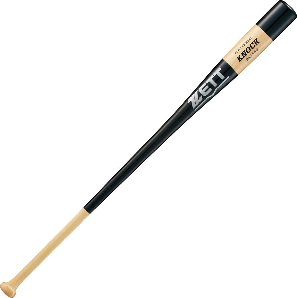 ZETT Baseball Knock Wooden BKT148 Hardball/Softball Bat, Black,