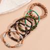 6 Pcs Ethnic Style Coconut Shell Wood Beaded Bracelets Vintage Bohemian Strand Bracelets for Women Men Charms Jewelry Sets E1