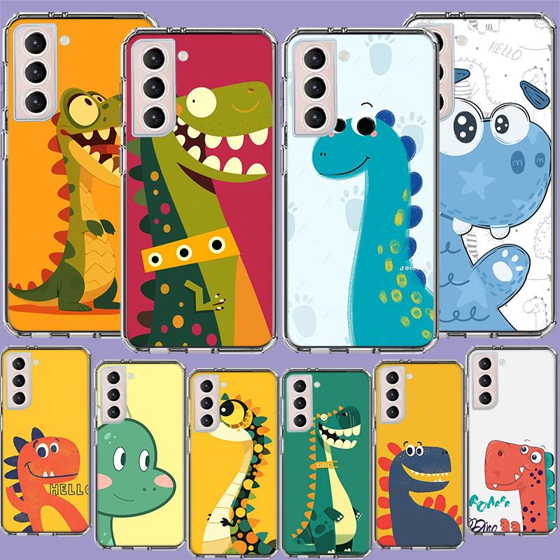 A Whimsical Dinosaur Phone Case For Samsung Galaxy S25 Edge S24 S23 FE S21 S20 S10 Plus S22 S26 Ultra Cover Clear Cases TPU Capa