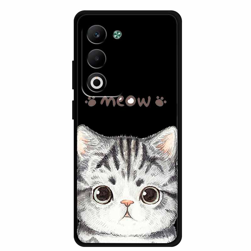 Чехол Для OPPO A5m A5i Pro Чехол Мультяшный Кот Черный Силикон ТПУ Мягкий Чехол На Телефон Для OPPO A5 5G 4G Глобальный Задняя Крышка Чехол Funda