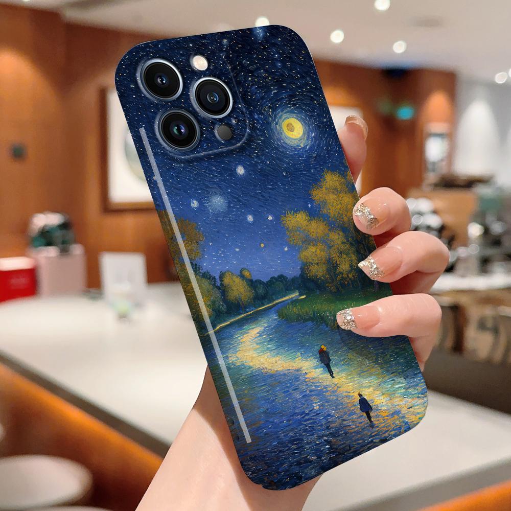 For iPhone 16 15 Samsung S23 S22 A13 A23 A52 A33 Huawei Honor Xiaomi Redmi OPPO Vivo Full Lens Protect Hard Painting Pattern Fashion Phone Casing