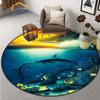 Океанические дельфины ковер 3D морской организм круглый противоскользящий коврик для спальни напольное компьютерное кресло украшение дома