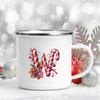 26 Letter Printed Enamel Mug Coffee Juice Milk Mugs Christmas Handle Wine Cup Xmas Best Gifts For Her