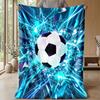 Soccer Ball Breaks Through Pattern Theme blanket Lightweight Warm Flannel Blanket Decorative Throw Blanket for Home Decoration