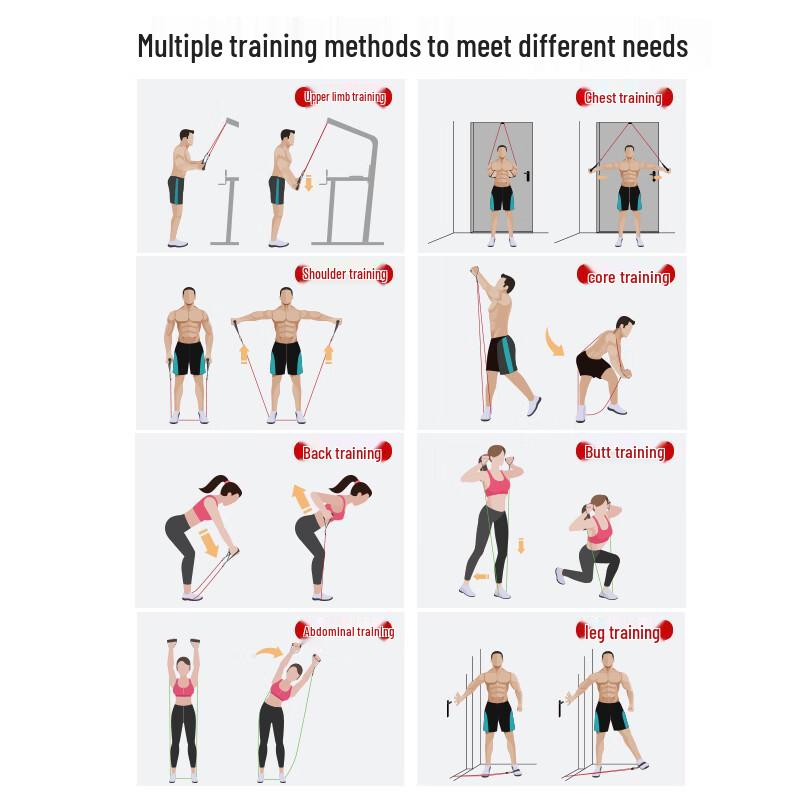 PROIRON 12-Piece Resistance Band & Pull Rope Set