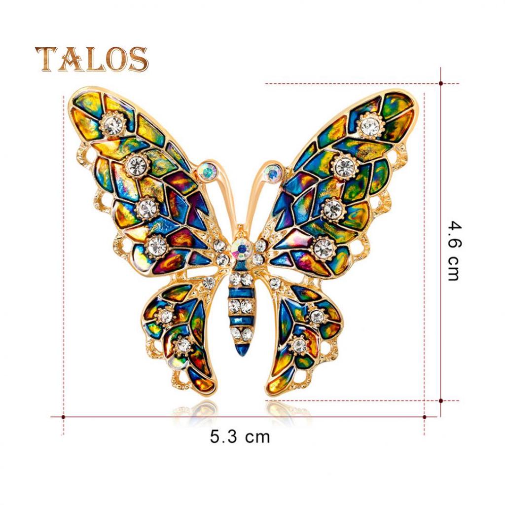 Бабочка Кристалл Камень Красочная Металлическая Нагрудная Брошь Булавка Модные Ювелирные Изделия Женский Подарок