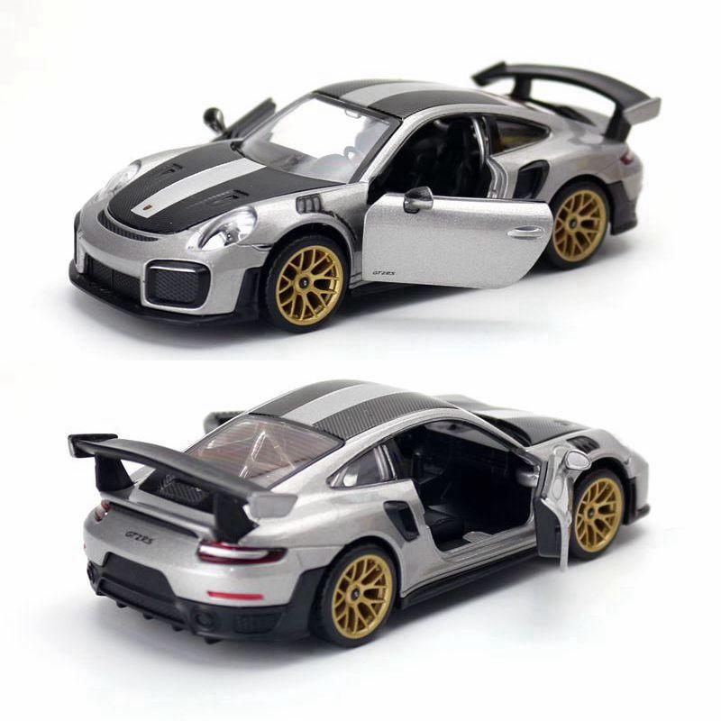 1/32 Scale 911 GT2 RS Diecast Car Model Toy, Pull Back Toy Vehicle with Sound and Light for Kids Toddler Boys Girls Gift Collection