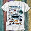 Shark Faces Marine Sea Life Captain Gift Planet Universe T Shirt Top Tee 299