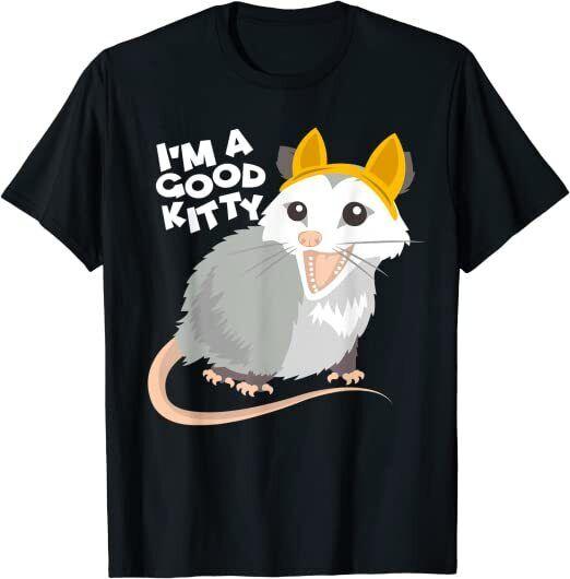 Отличная футболка унисекс с рисунком Cat Possum I'm Good Kitty Design