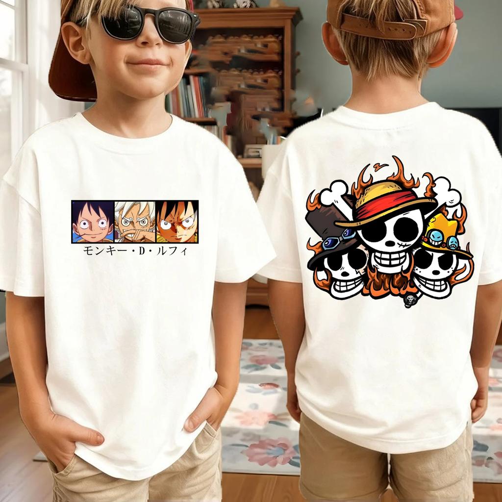 One Piece Japanese Anime Printed Mens TShirt Roronoa Zoro Boy Childrens Harajuku Short Sleeve Kids Luffy Tshirt Clothing
