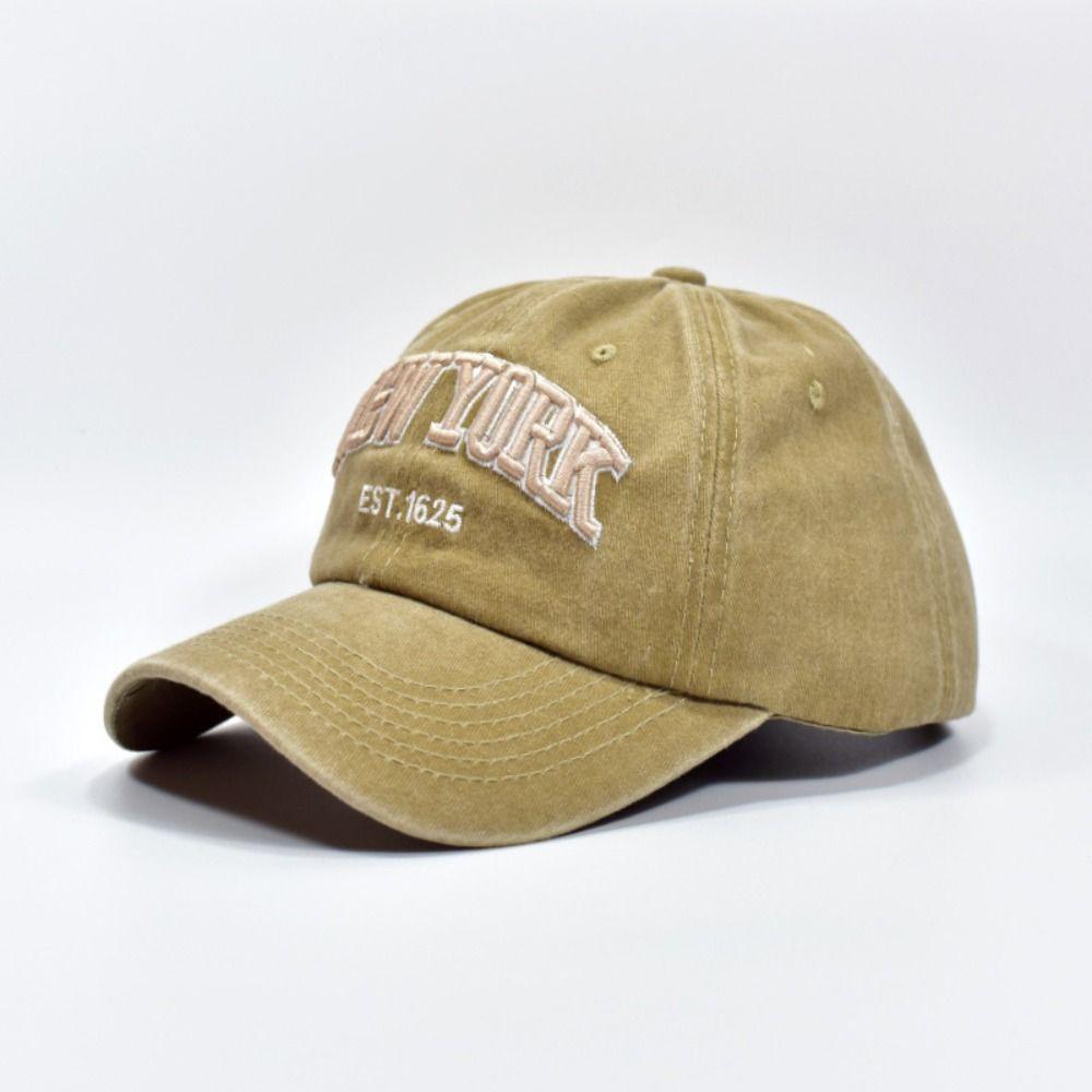 Cotton Sport Duck Tongue Cap Washable Letter Embroidery Sun Hats New York Baseball Cap  Summer