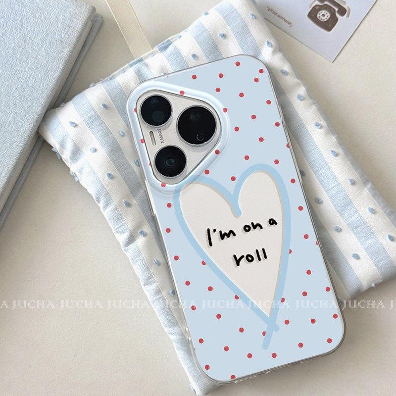 Применимо к чехлу для мобильного телефона Huawei pura80 модный креативный p90promax корейский новый высококачественный горошек сердце