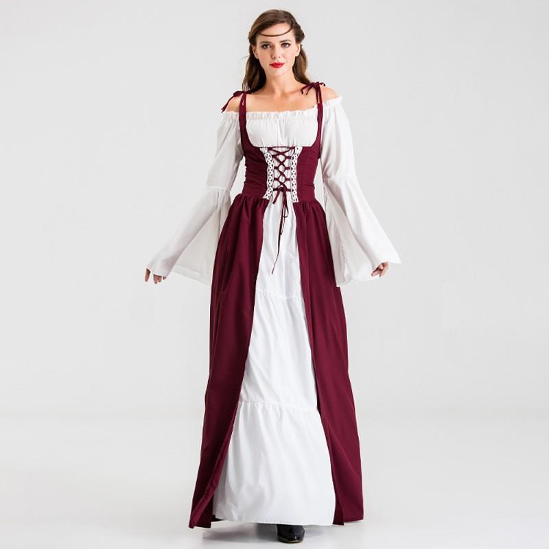 Halloween Princess Queen Costume Vintage European Royal Dress Stage Performance Cosplay Party
