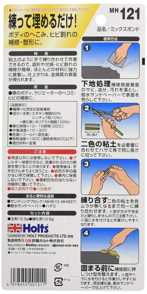 HOLTS MH121 Ремонтная шпатлевка Шпатлевка Nendoro для металлических поверхностей Mixbond Holts