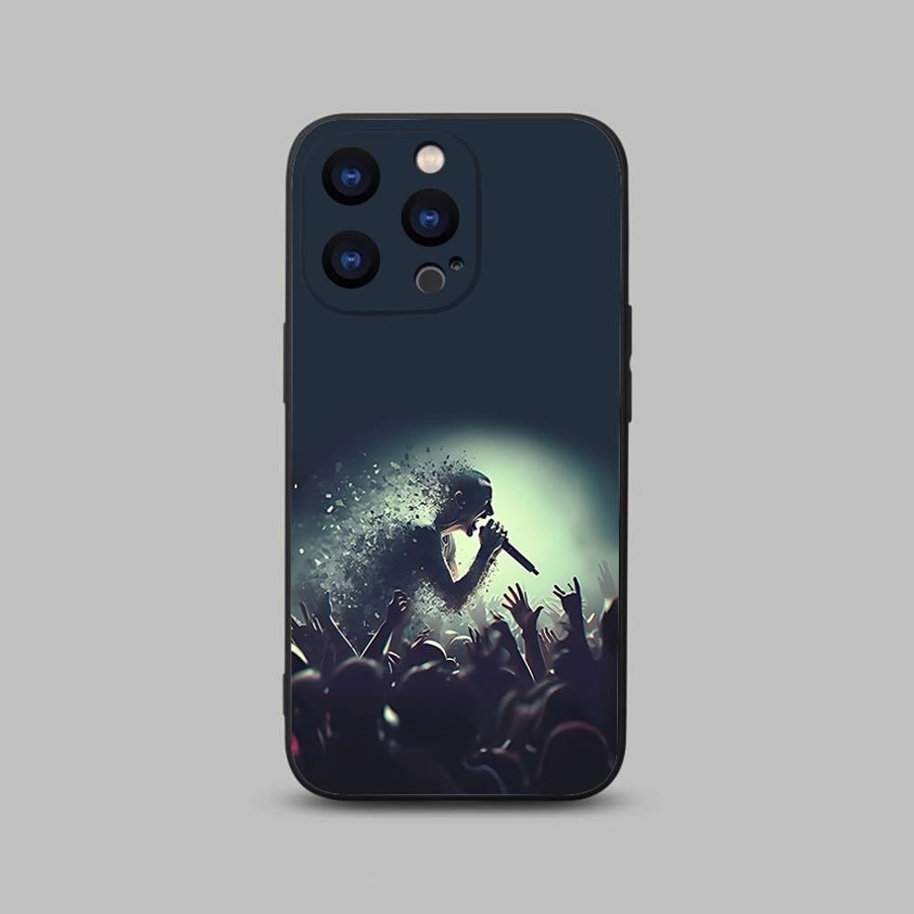 Чехол для телефона Chester Bennington For iPhone 17,16,15,14,13,12,11,Pro,Max,Plus,X,XS,SE4,E,Mini, Мягкий черный чехол