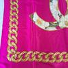 Used CHANEL Floral Print Silk Scarf 86x86