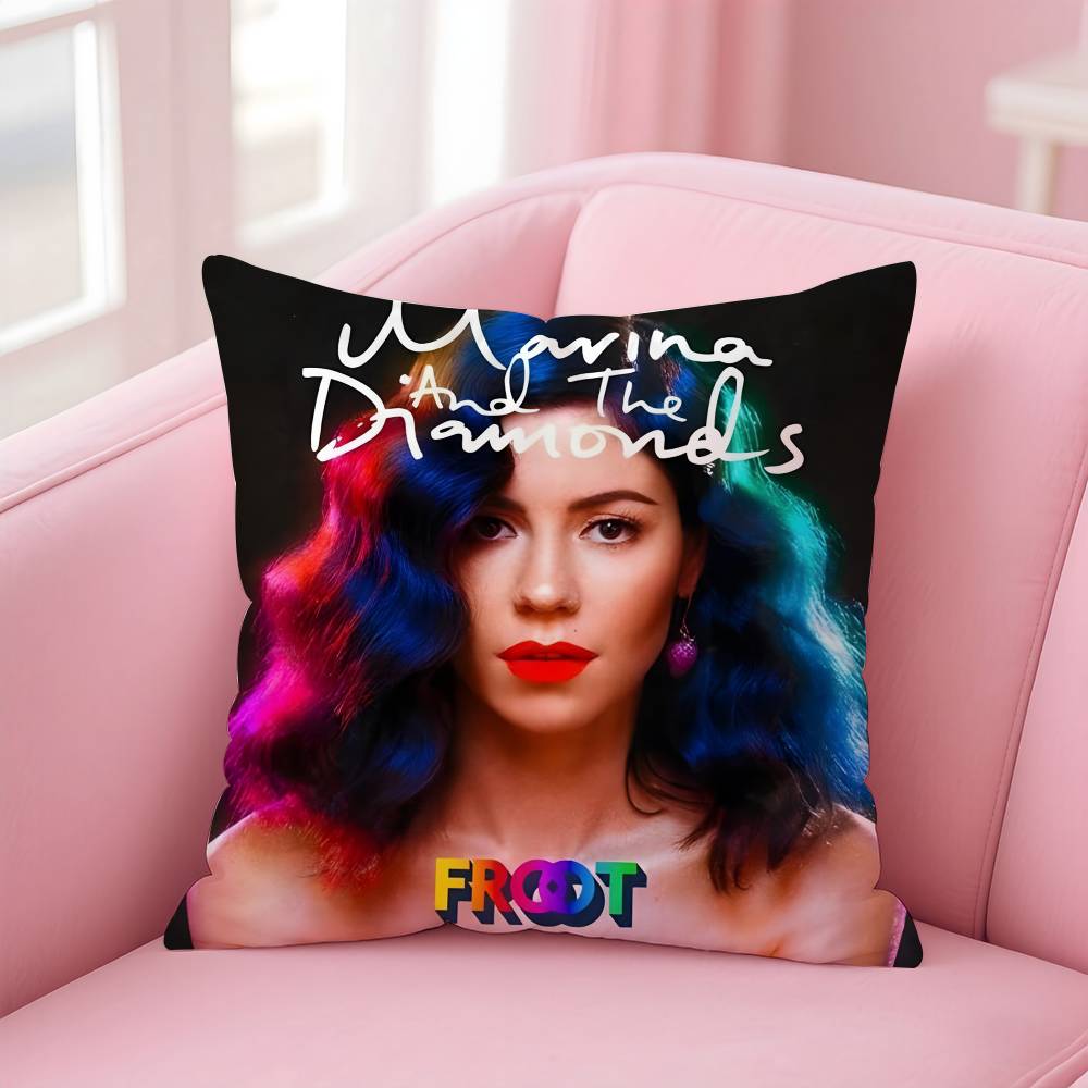 Музыкальный альбом M-Marina And The Diamonds Наволочка с принтом Наволочка для гостиной Диванная подушка Чехол & Декор для спальни