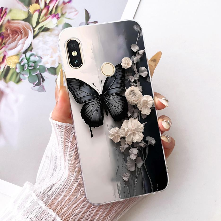 For Xiaomi Redmi Note 6 Pro Case Luxury Butterfly Tree Painted Cover Soft Silicone Case For Xiaomi Mi A2 Lite Redmi 6 Pro Fundas