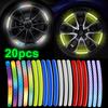 Car Wheel Hub Stickers Reflective Night Light Decoration Motorcycle Electric Vehicle Wheel Rim and Tire Decoration Sticker 20pc