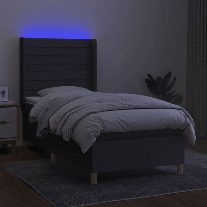 VidaXL Slatted Bed Base with Mattress and LEDs, Upholstered Bed, Single Bed, Adult Bed for Interior Bedroom, 3138926