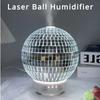 Симпатичный 2025 Новый вращающийся лазерный шар Ароматерапевтический аппарат Настольный увлажнитель Имитация сигаретного кольца Пламя Ароматерапия Машина