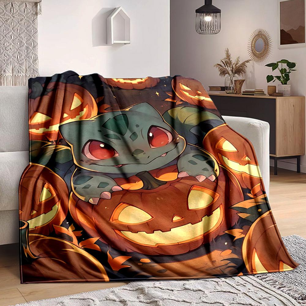 1pc Halloween, Pokémon Blanket Soft All Season Throw with Vibrant Design, Perfect for Home, Travel, and Gifts, Ideal for Naps and Camping