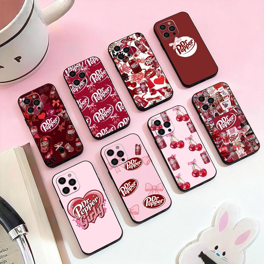 Cherry Drink Dr Pepper suger Phone Case Silicone Soft For IPhone 17,16,15,14,13,12,11,XS,Plus Pro Max