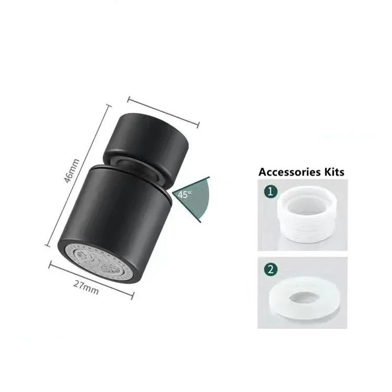 Новый 2-режимный кухонный смеситель с распылительной головкой, фильтр, регулируемый на 360 ° поворотный кран с обратной стороны, барботер, аэратор для смесителя для кухонной раковины