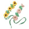 Countryside Style Crochet Hair Bands French Hair Scarf Vintage Flower Hair Bands  Girl