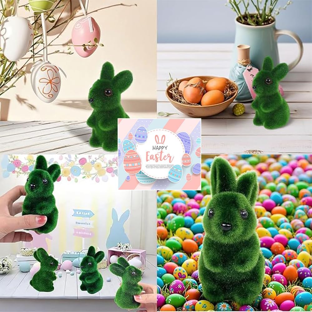 1-10 шт. Реалистичный Пасхальный Кролик Зеленый Пенопласт с Флоком 3D Моховой Кролик Садовый Декор Ремесленное Украшение Сезонное Весеннее Домашнее Украшение